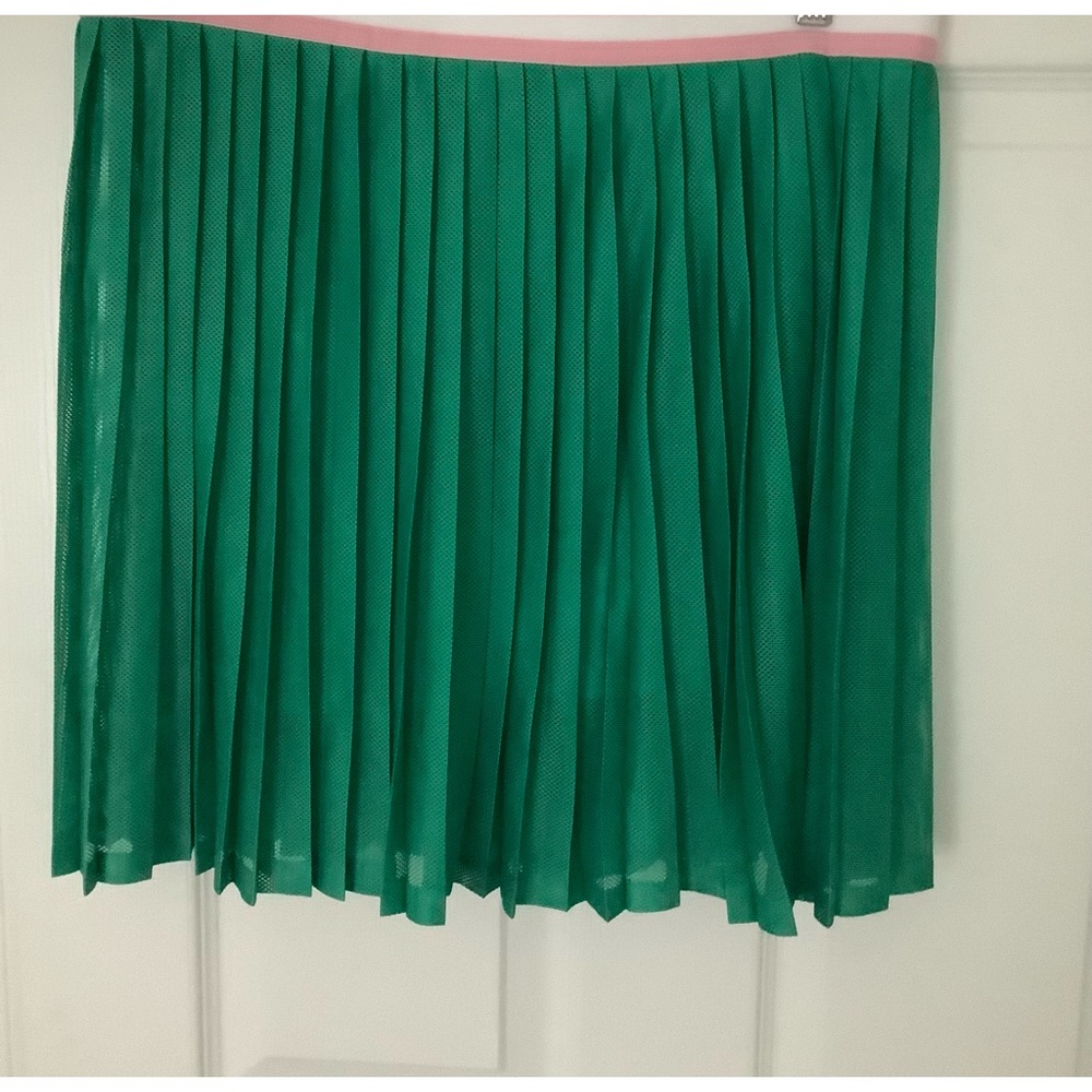 J.crew factory mesh pleated skirt,green,size L